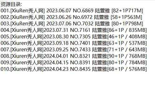 陆萱雅丨秀人合集[已更10期]