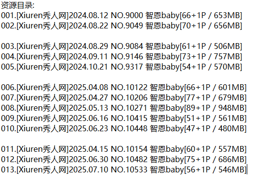 智恩baby丨秀人合集[已更13期]
