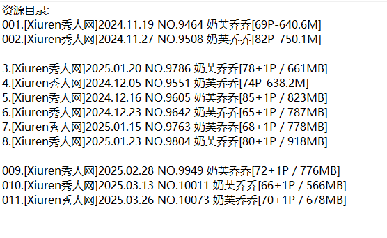 奶芙乔乔丨秀人合集[已更11期]