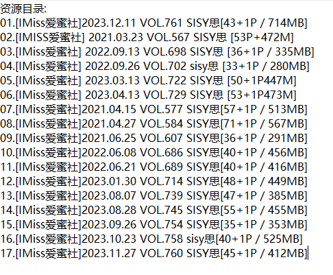 SISY思丨秀人合集[已更17期]