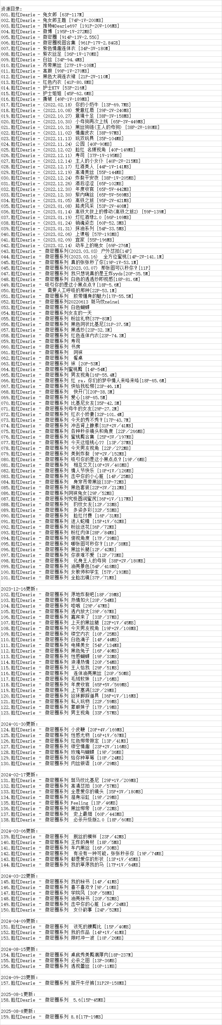 脸红Dearie丨微密合集[已更159期]
