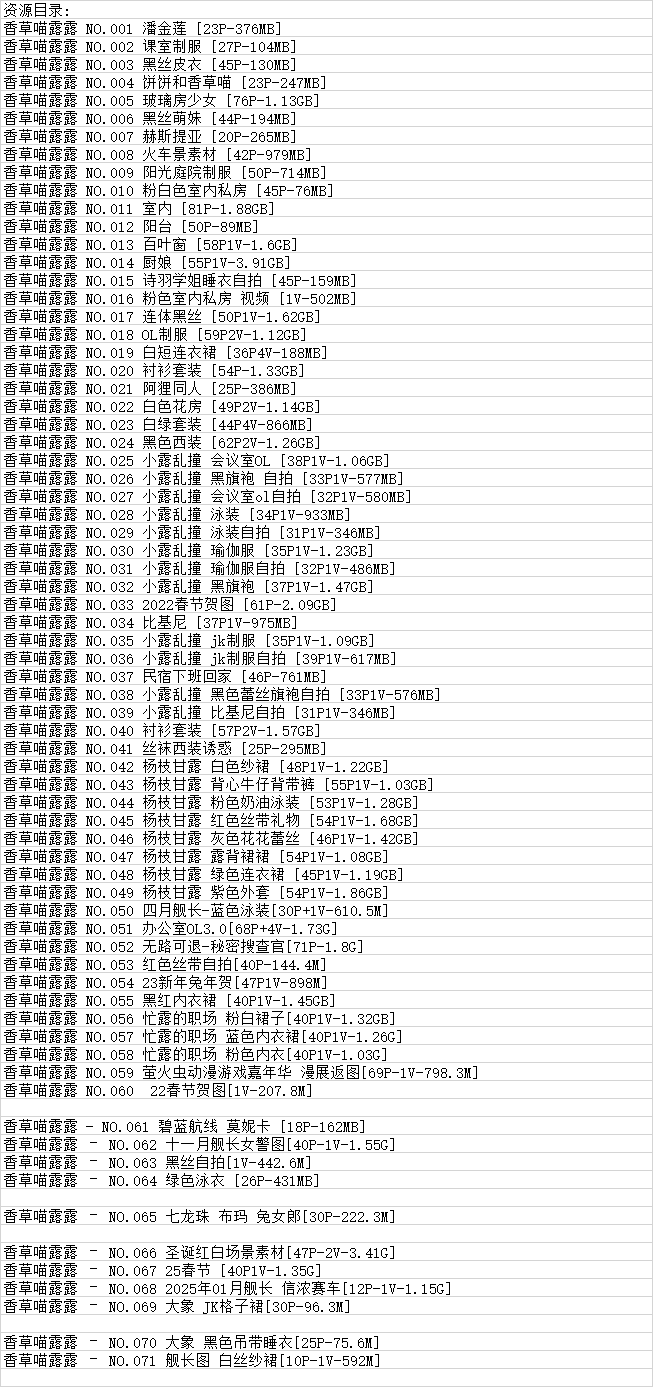 香草喵露露/坏露露香宝丨COS合集[已更71期]
