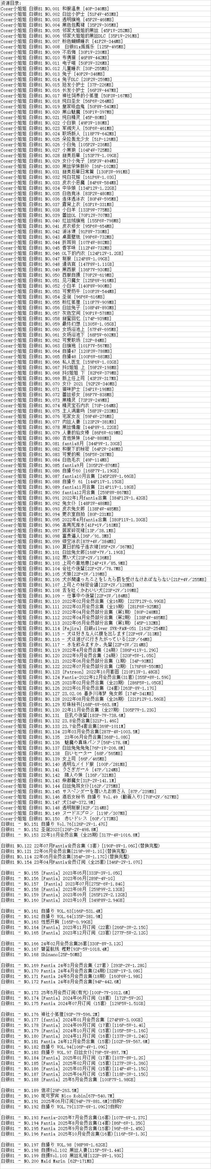 白银81丨COS合集[已更200期]
