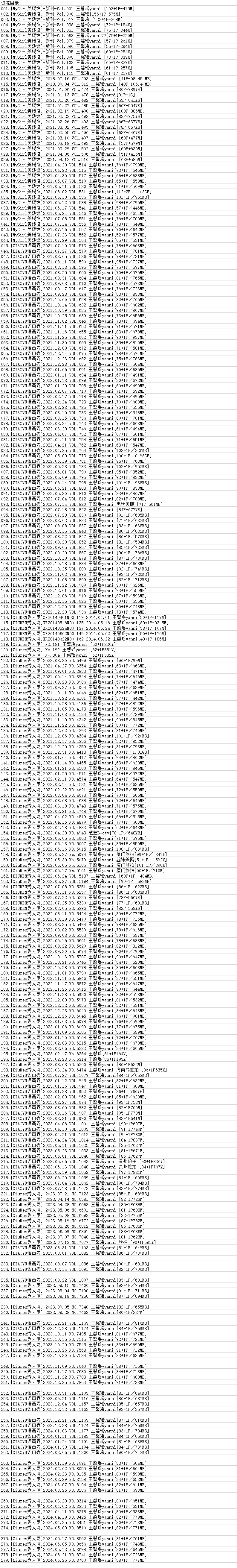 王馨瑶yanni丨秀人合集[已更279期]