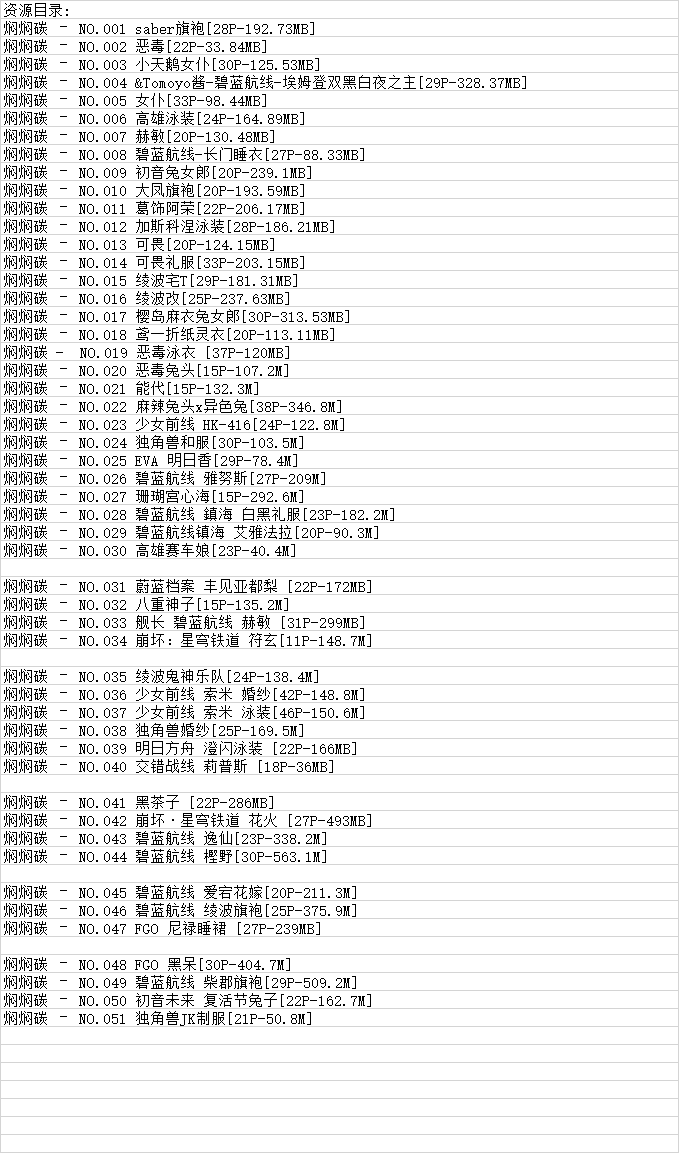 焖焖碳丨COS合集[已更58期]