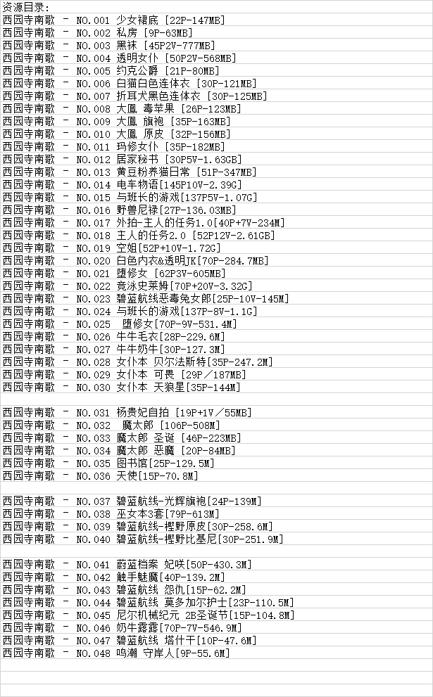 西园寺南歌丨COS合集[已更48期]