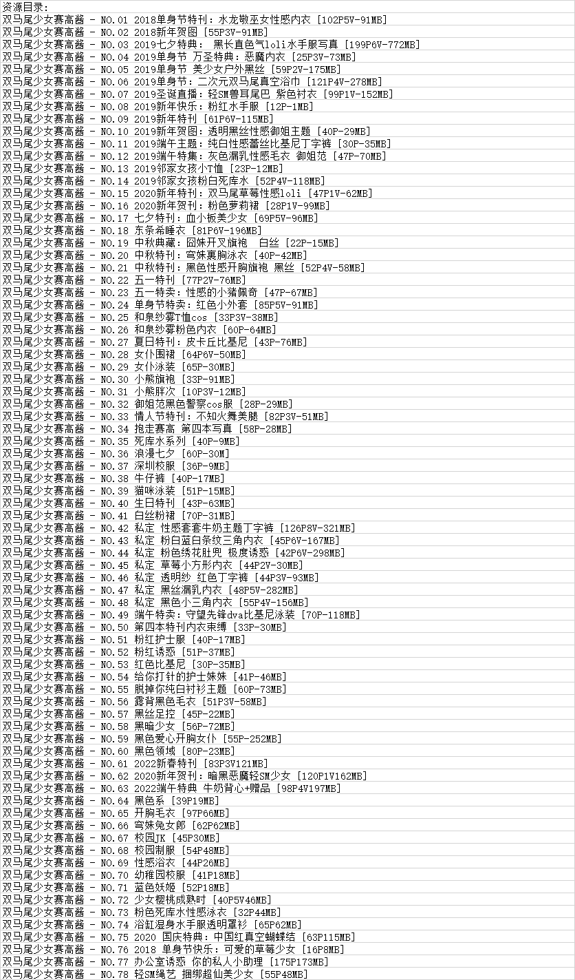 双马尾少女赛高酱丨COS合集[已更78期]