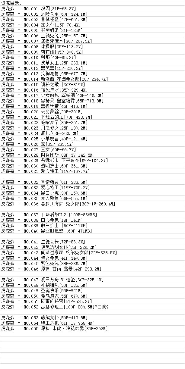 虎森森丨COS合集[已更55期]