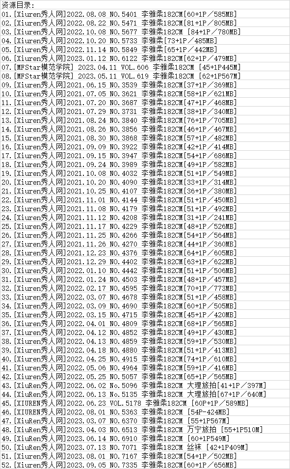 李雅柔182CM丨秀人合集[已更52期]