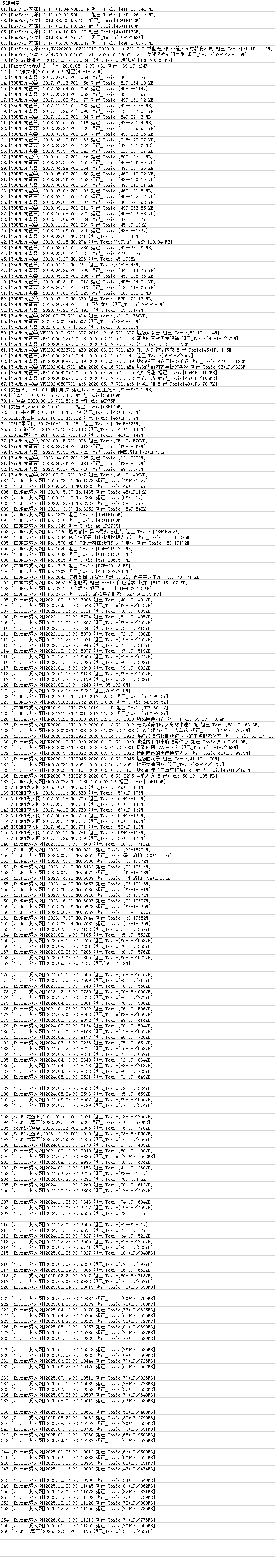 妲己_Toxic丨秀人合集[已更256期]