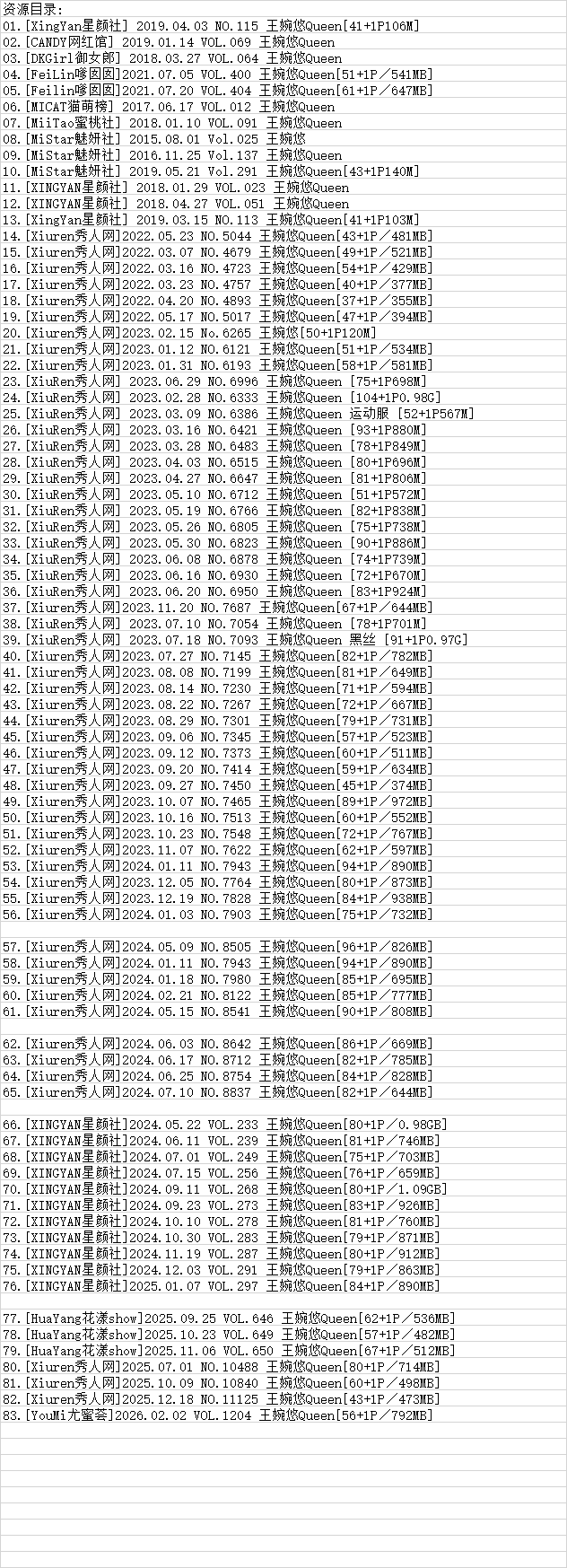 王婉悠Queen丨秀人合集[已更83期]