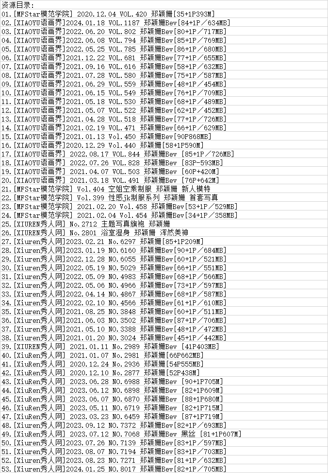 郑颖姗Bev丨秀人合集[已更53期]