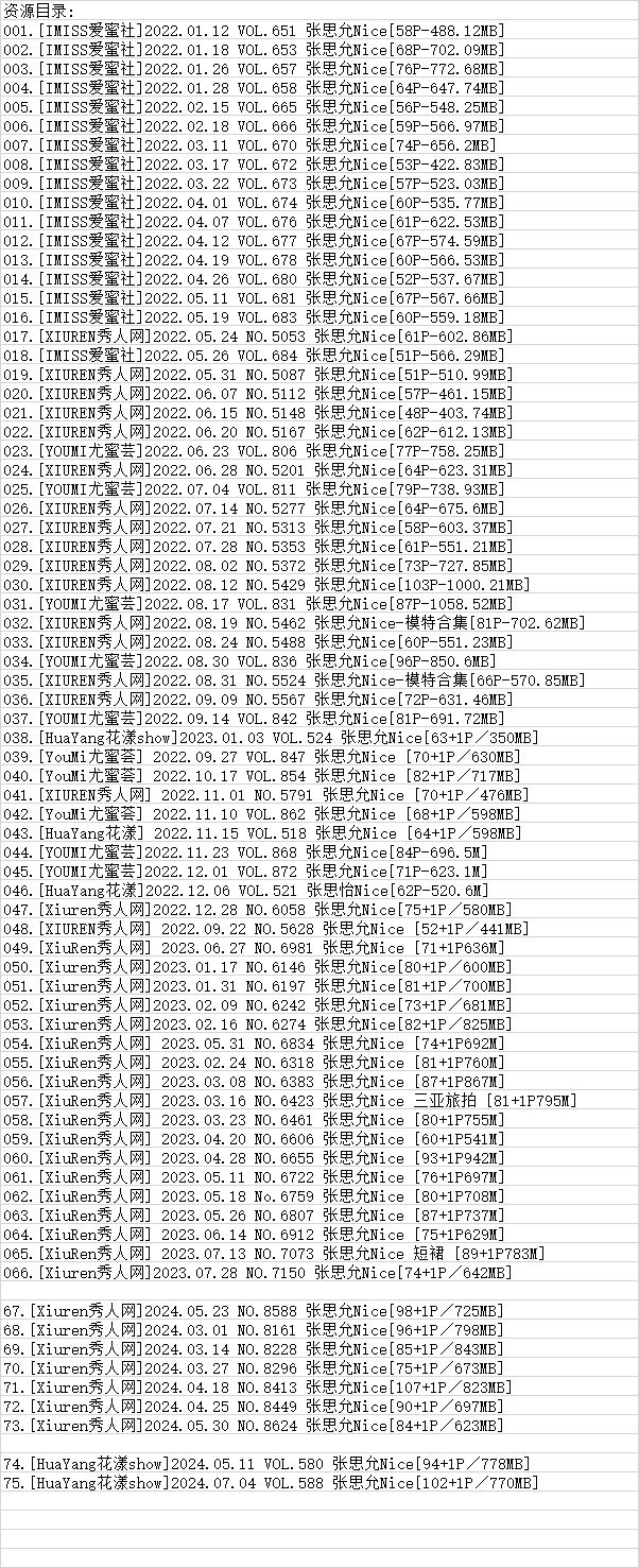 张思允Nice丨秀人合集[已更75期]