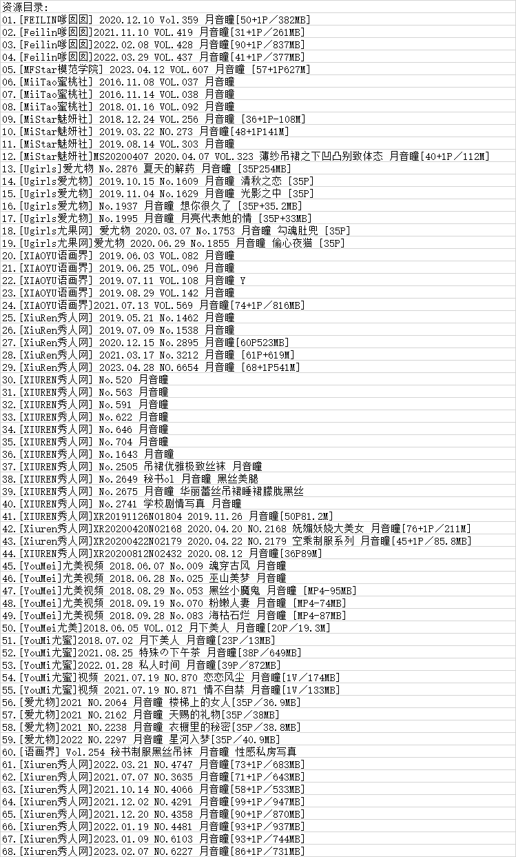 月音瞳丨秀人合集[已更68期]